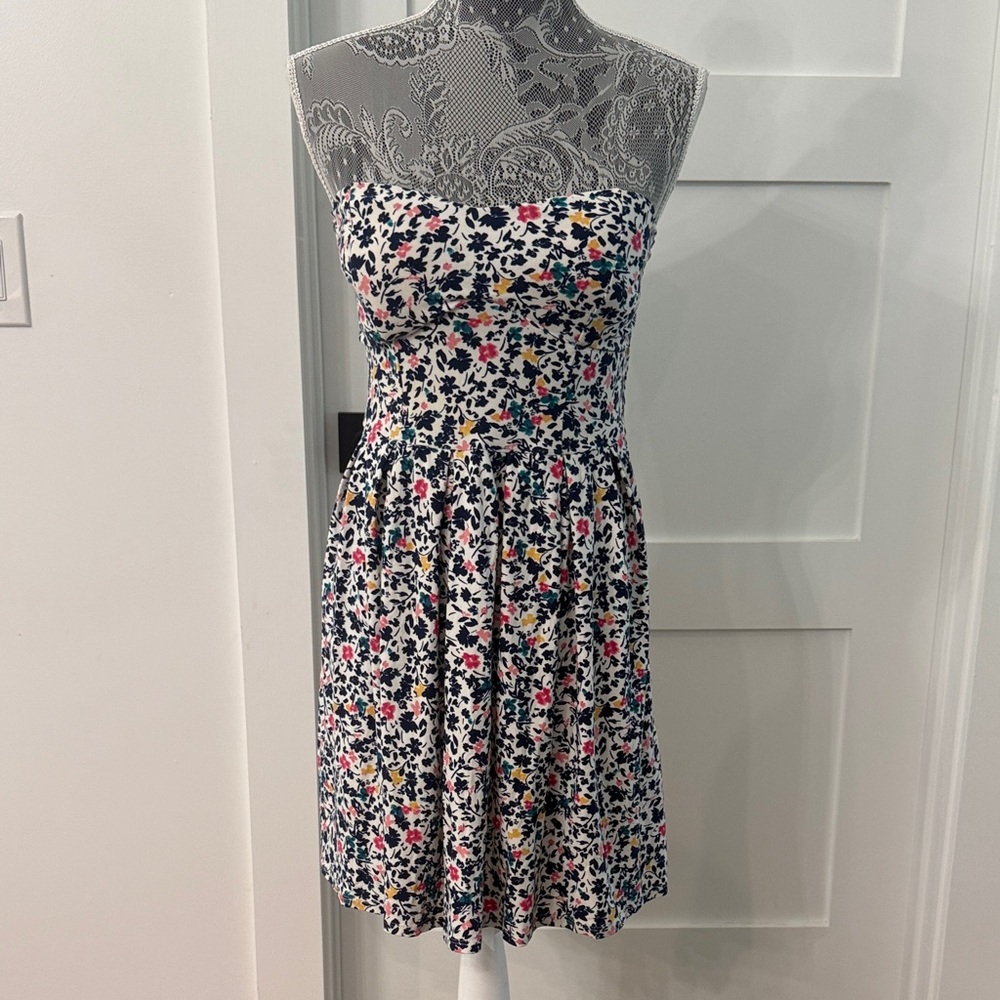 Derek Heart Strapless Floral Dress - Multicolor